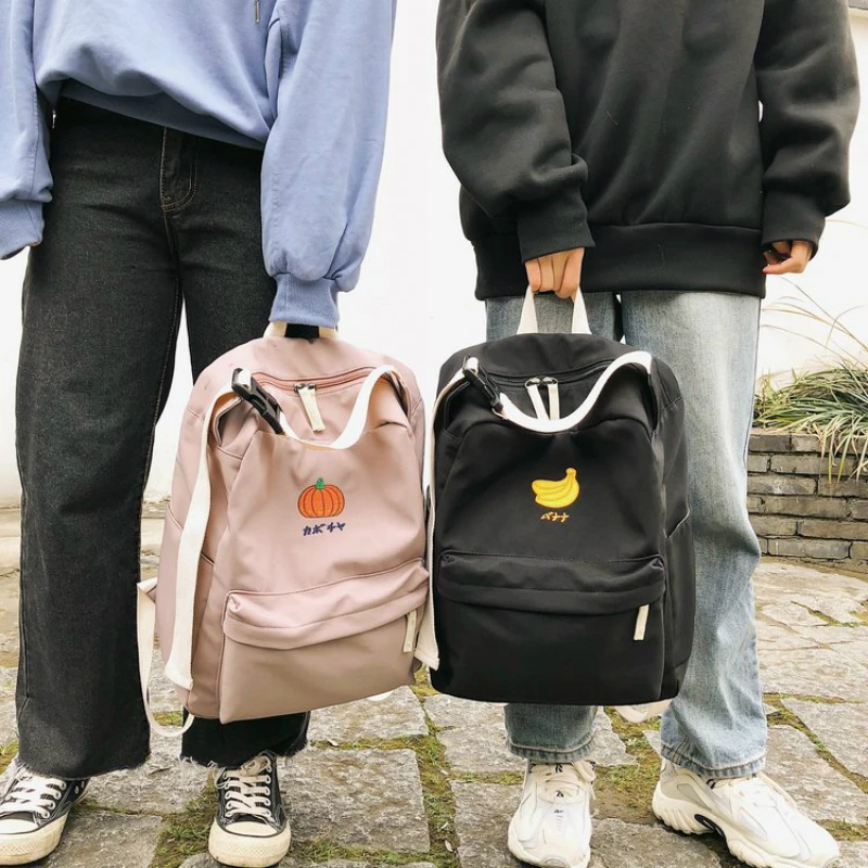 Harajuku рюкзак школьная сумка для девочек подростков черный розовый цвет милая
