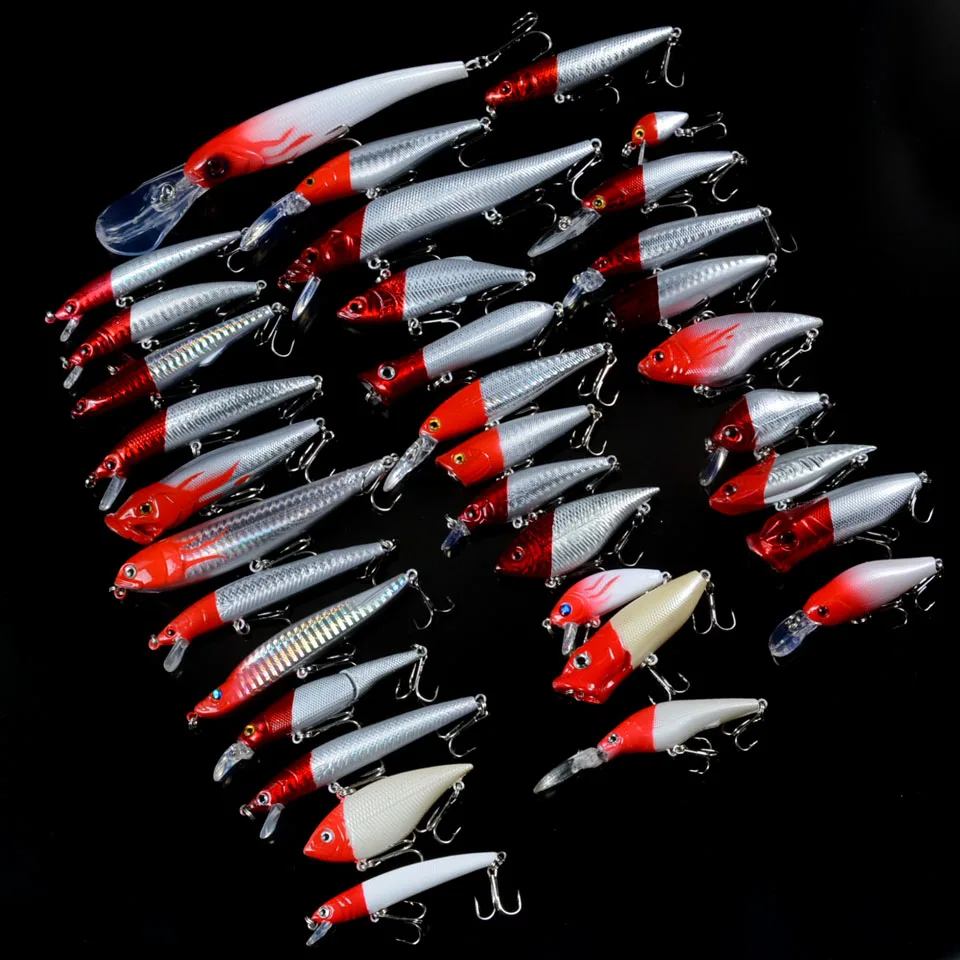 New 34pcs/Set Fishing Lures Mixed 34 Different Style Bait Artificial Make High Quanlity Crankbaits Tackle Pesca | Спорт и