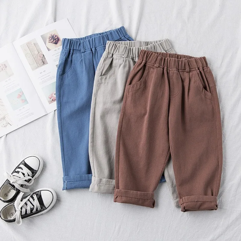 2018 Демисезонный Новые детские штанишки свободные Повседневное одноцветные