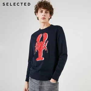 SELECTED Men's 100% Cotton Animal Embroidery Casual Sweatshirt C41914D519