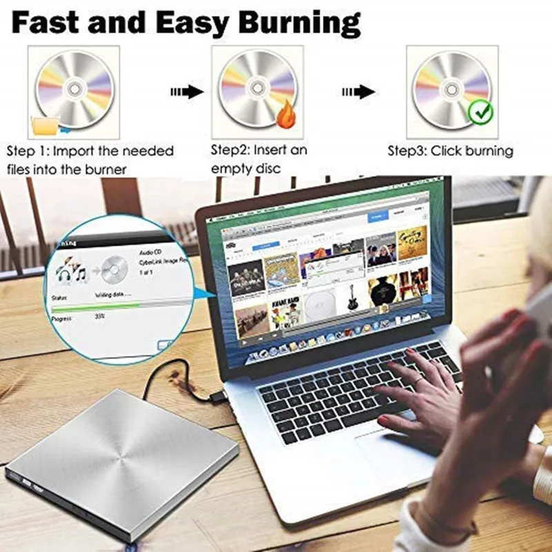 USB 3 0 DVD привод CD RW RAM горелка оптический внешний диск ROM плеер для ноутбука