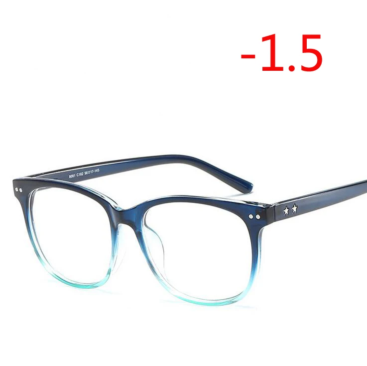 Myopia 150 0,5-0,75-1,0-4,0 ретро очки с заклепками для близорукости для женщин и мужчин квадратная оправа 1,56 Асферические очки по рецепту - Цвет оправы: Myopia 150