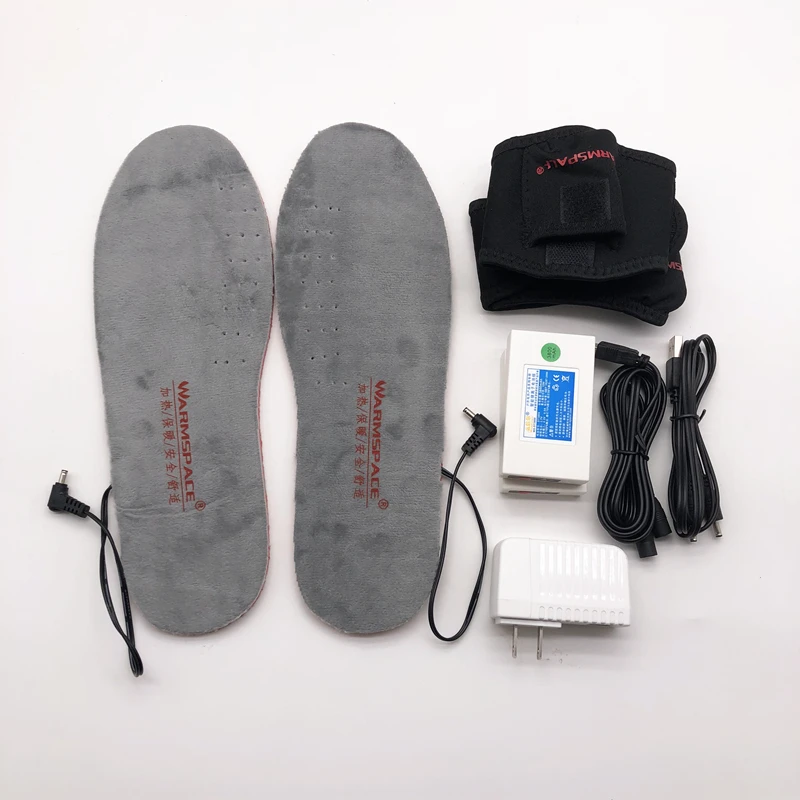 Warmspace USB стельки с электрическим подогревом с перезаряжаемой батареей 3800 мАч подогреватель обуви EVA+ бархатный материал мобильное согревание
