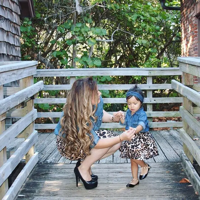 Новый женский комплект одежды для мамы и дочки детская одежда летние джинсовые