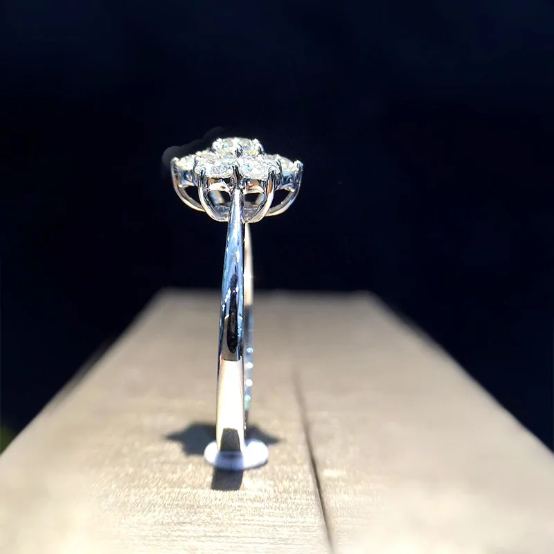 Кольцо с натуральным бриллиантом 18K золото чистое красивое кольцо драгоценными