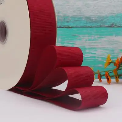 U PICK красочные(5 ярдов/партия) 3/" 10 мм Grosgrain ленты подарочная упаковка рождественские украшения ленты - Цвет: WINE