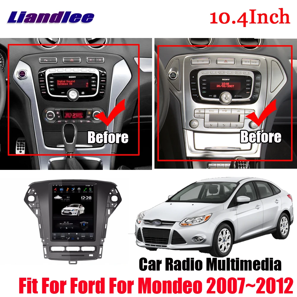 Liandlee Android Tesla вертикальный экран для ford для mondeo 2007~ 2012 автомобильный Carplay зеркало с GPS соединением Nav навигационная карта камера медиа