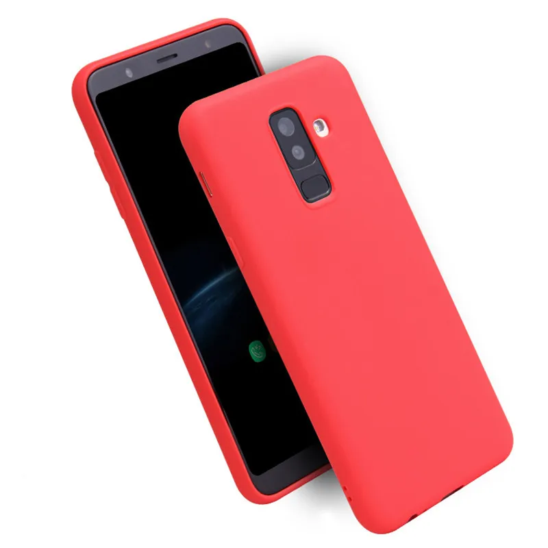 Red Конфеты Макаруны Цвет чехол для samsung Galaxy A30 A50 A3 A5 A7 J3 J4 J5 J6 J7 плюс A8 A6 A7 S10 плюс мягкая обложка - Цвет: Red
