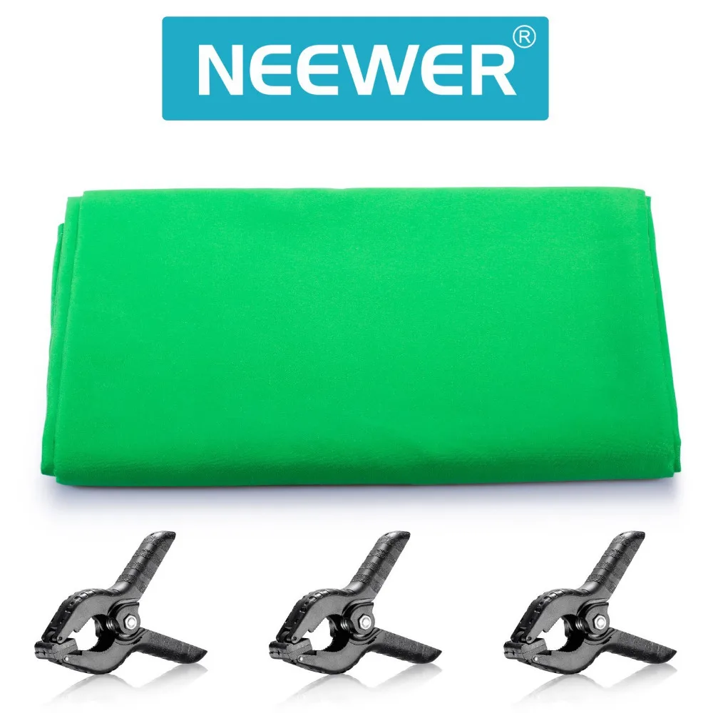 Neewer 9x15 футов/2,7x4,6 м зеленый хромакей Муслин Фон задний экран+ 3 зажима для фото видео студийной фотографии