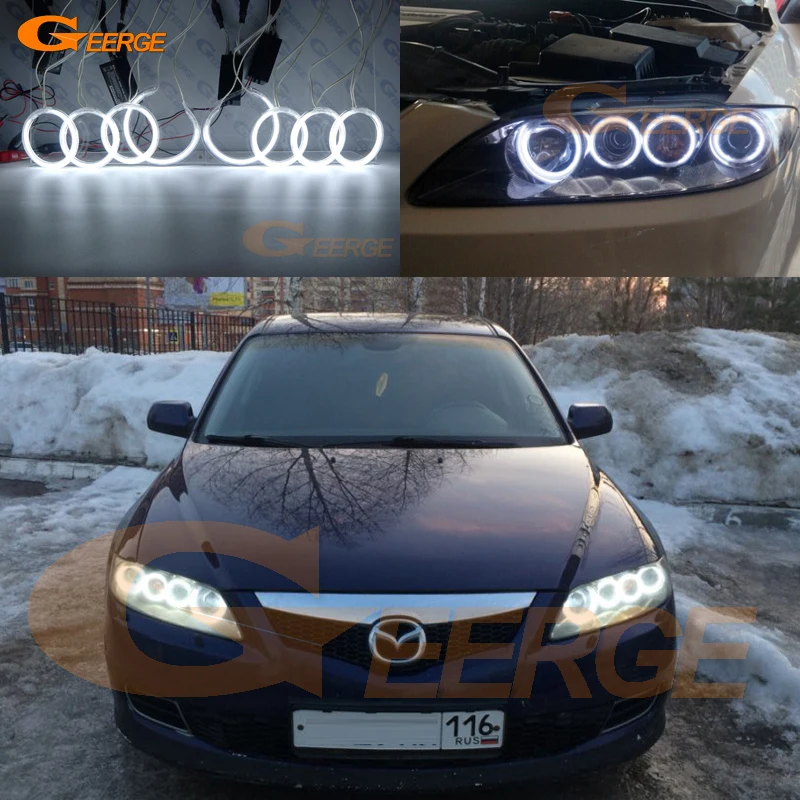 Для мазда 6 мазда 6 мазда6 маздаспеед 6 MS6 2002-2008 отличные 8 шт ангельские глазки Halo Кольцо Ультра яркое освещение CCFL ангельские глазки комплект
