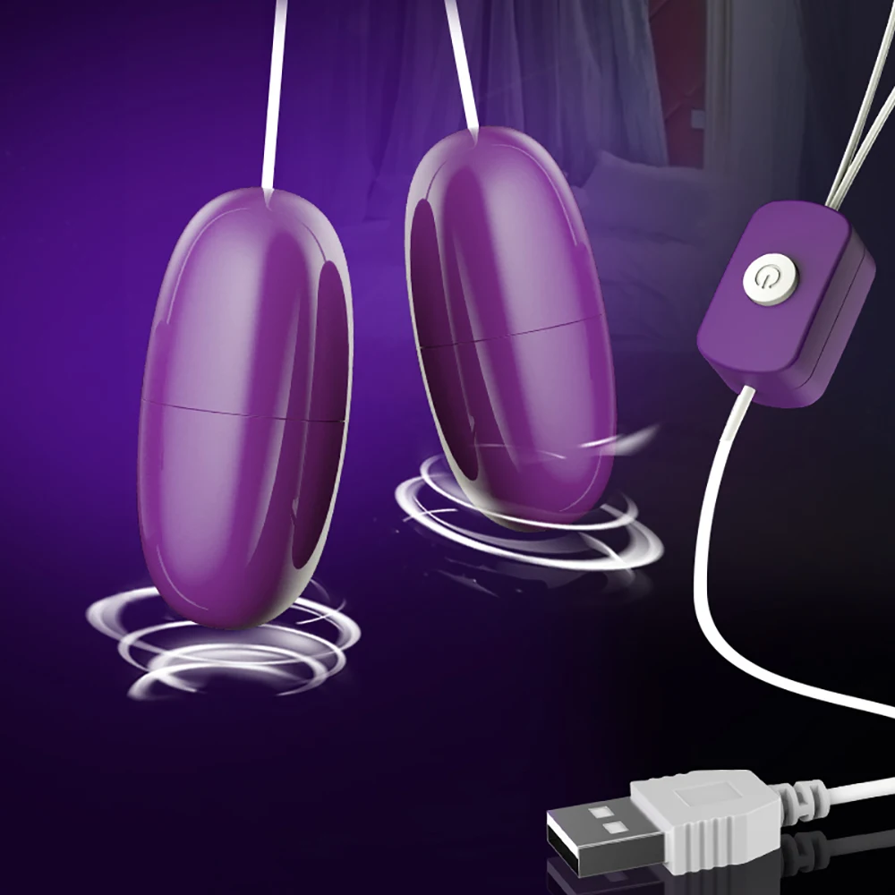 Двойные вагинальные шарики USB вибрирующие яйца Женский Массажер для стимуляции