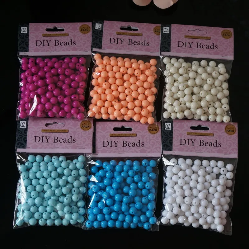 Акриловые однотонные разноцветные бусины для рукоделия 10 мм 12 | Украшения и