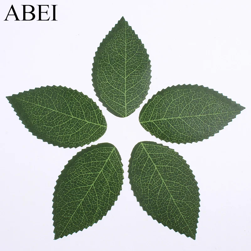 100 шт./лот искусственные шелковые листья с зелеными листьями для украшения дома