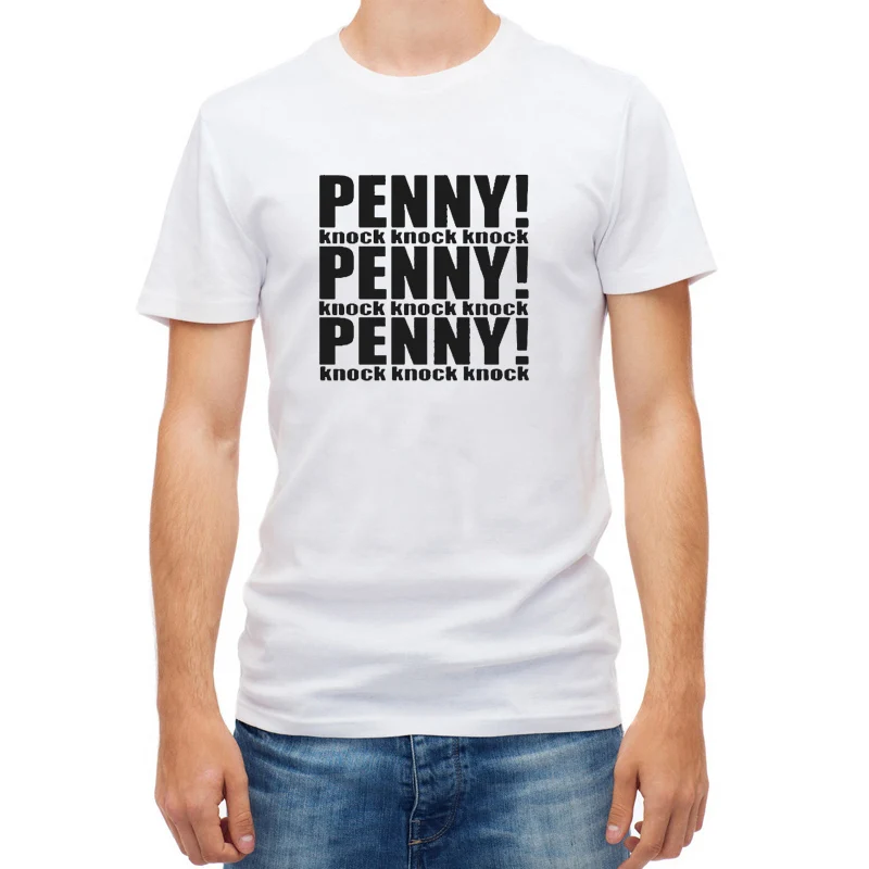 Лето 2017 г. Шелдон Купер Пенни футболка в стиле панк Для мужчин мужская майка