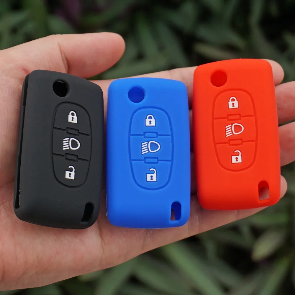 Силиконовый резиновый чехол для брелка с ключом защитный Citroen C2 C3 C4 Picasso Xsara C5 C6 C8