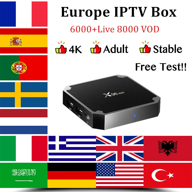 X96 Мини Смарт ТВ приставка Android 7,1+ 1 год ip tv подписка Европа IP tv Франция Испания Португалия IP tv M3U mag PC android приставка