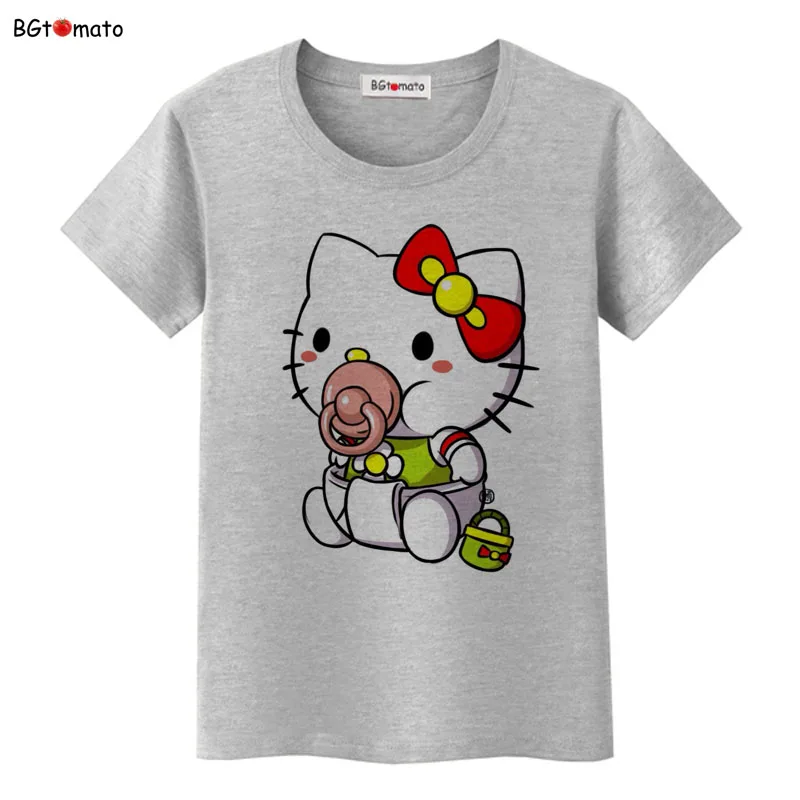 BGtomato Купидон hello kitty мультфильм футболка женская модная популярная футболка бренд хорошее качество удобные мягкие футболки - Цвет: 11