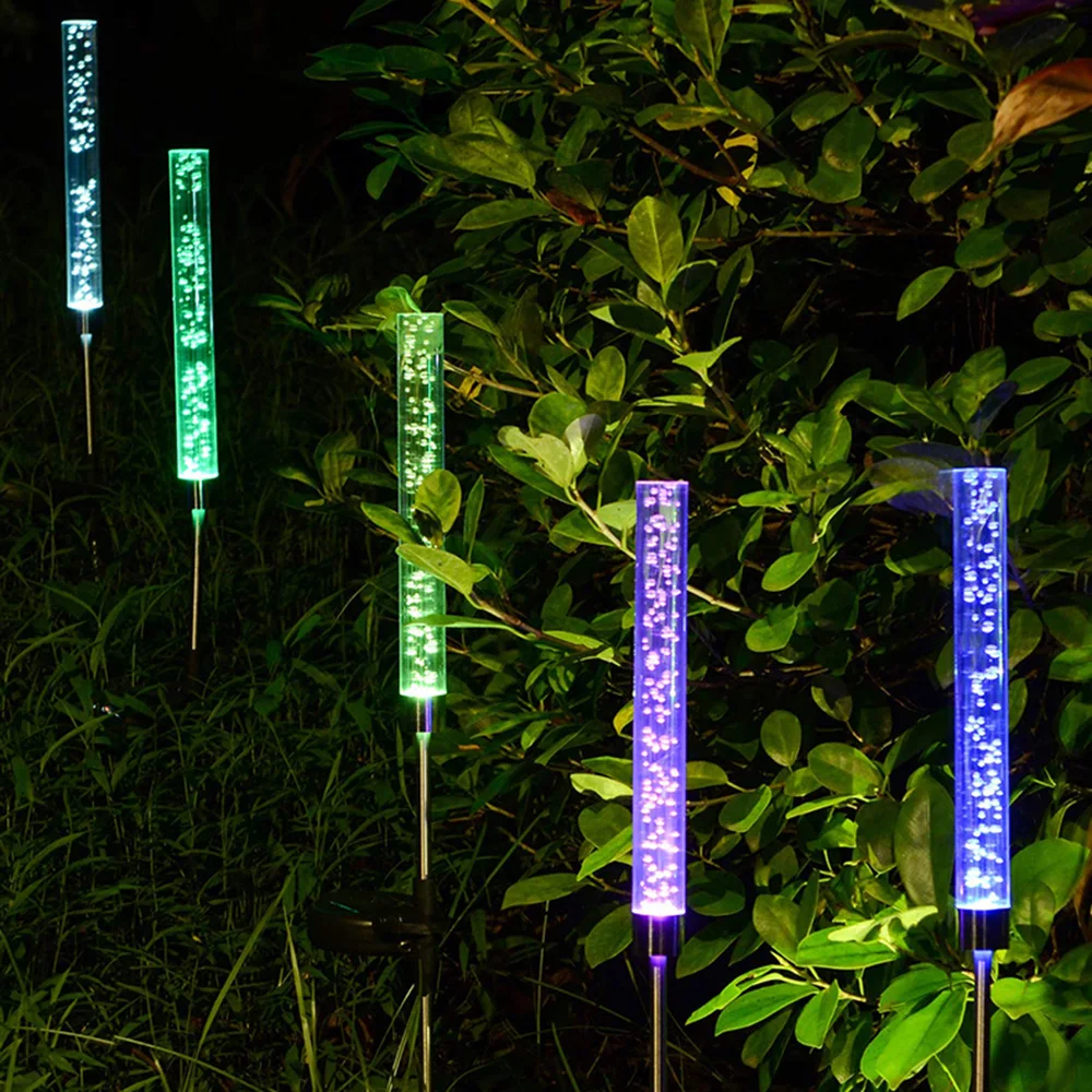 Портативный мини-светильник для сада на солнечной батарее цветной акриловый