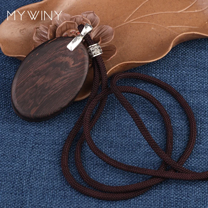 Ожерелье с деревянными овальными подвесками для женщин модное винтажное