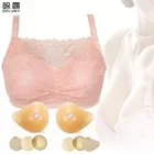 Силиконовый розовый бюстгальтер в форме груди A B C 400 г, силиконовый бюстгальтер для мастэктомии груди, Искусственный протез груди, имитация груди, спиральная форма