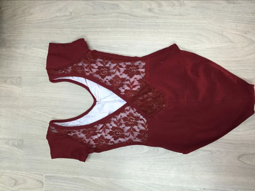 

Ballet Leotard For Women Cotton Short Sleeve Lace Ballet Dancing Costume Professional Adult Gymnastics Leotards