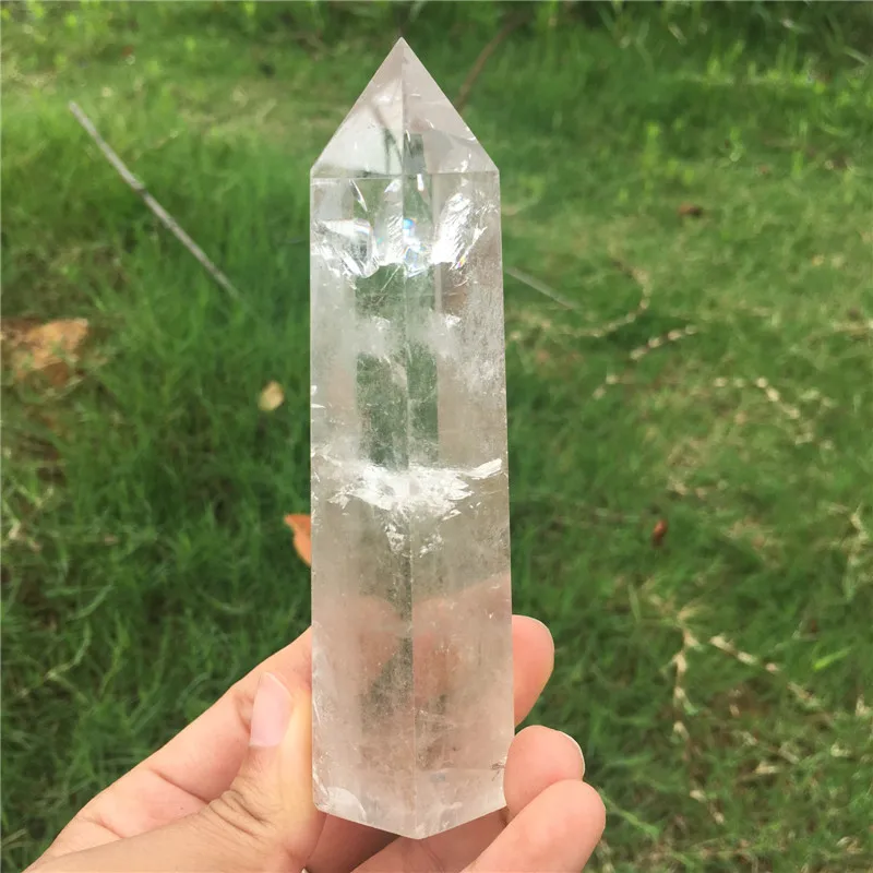 

1pcs large size natural clear quartz crystal wand point reiki healing crystals for home decoration help with meditation