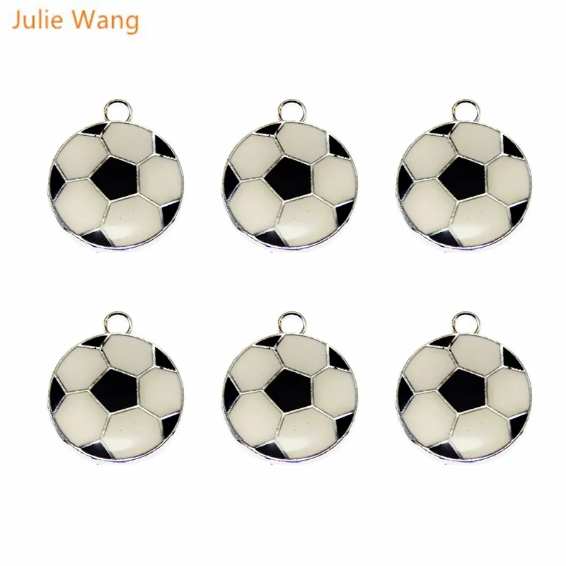 Julie Wang 40 шт. футбольный дизайн цинковый сплав эмалированная Подвеска Ожерелье