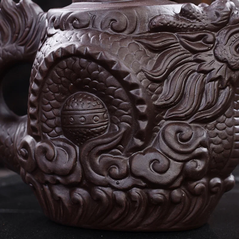 Dragon and Phoenix Tea Pot Big Capacity Purple Clay Set Kettle Kung Fu Teapot Authentic Yixing Drop Shipping | Дом и сад
