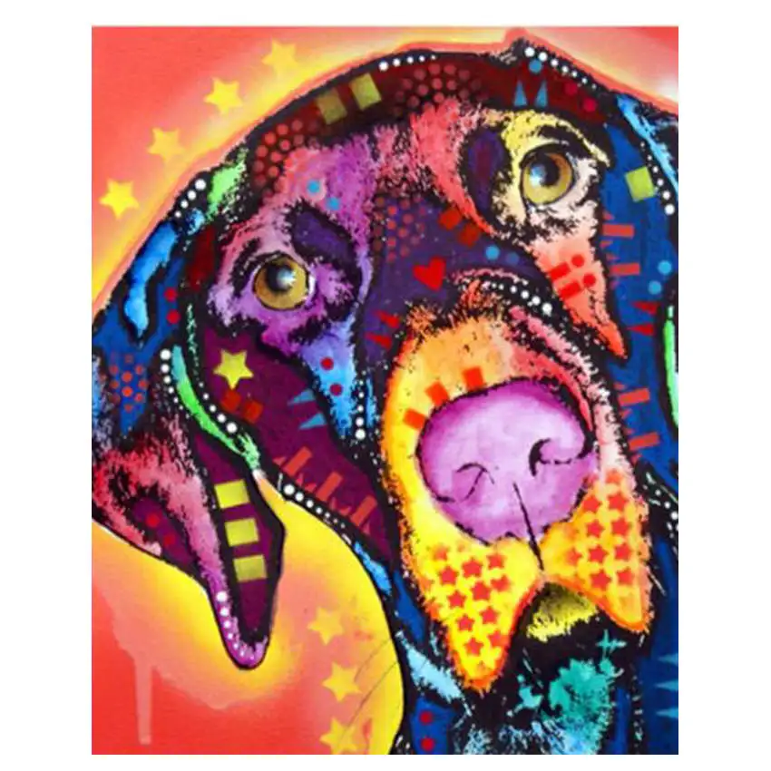 dog painting Раскраска по номерам, краска по номерам, картина, собака, живопись, каллиграфия - Цвет: dog painting