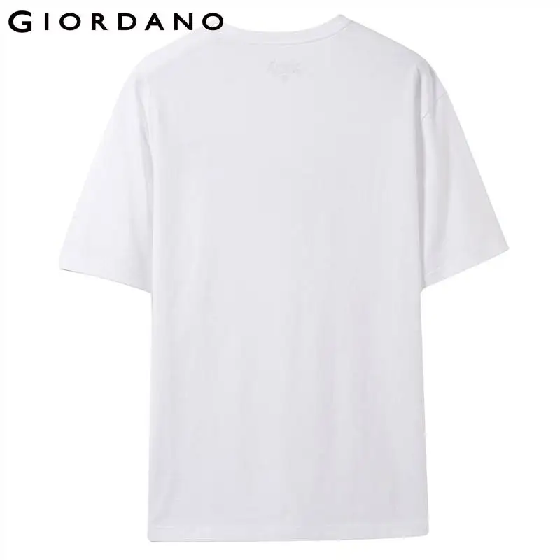 Giordano/мужская футболка красивый рисунок с принтом природы ребристая круглым