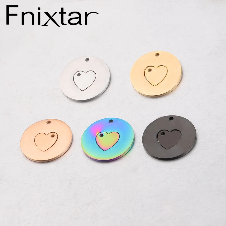 Fnixtar маленькое сердце большое полое искусственная полированная нержавеющая