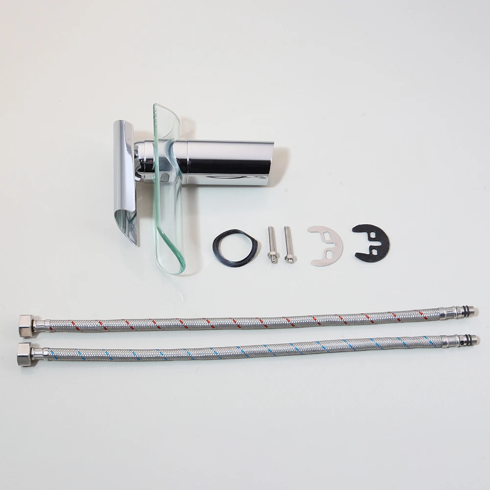 KEMAIDI ванная комната умывальник стеклянный кран водопад стеклянная раковина хром