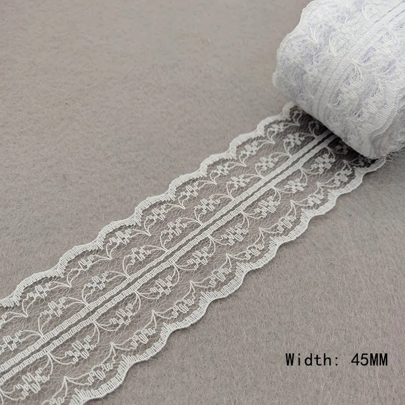 Оптовая продажа 10 ярдов красивое белое кружево поделки сделай