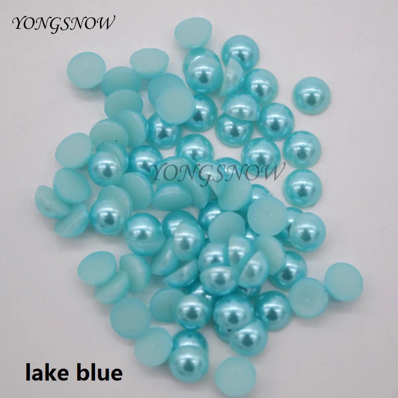 Lake blue 300 шт 6 мм полукруглые бусины имитация жемчуга с плоской задней стороной акриловые бусины Сделай Сам дизайн ногтей Наклейка ювелирные изделия Аксессуары для свадебного украшения - Цвет: Lake blue