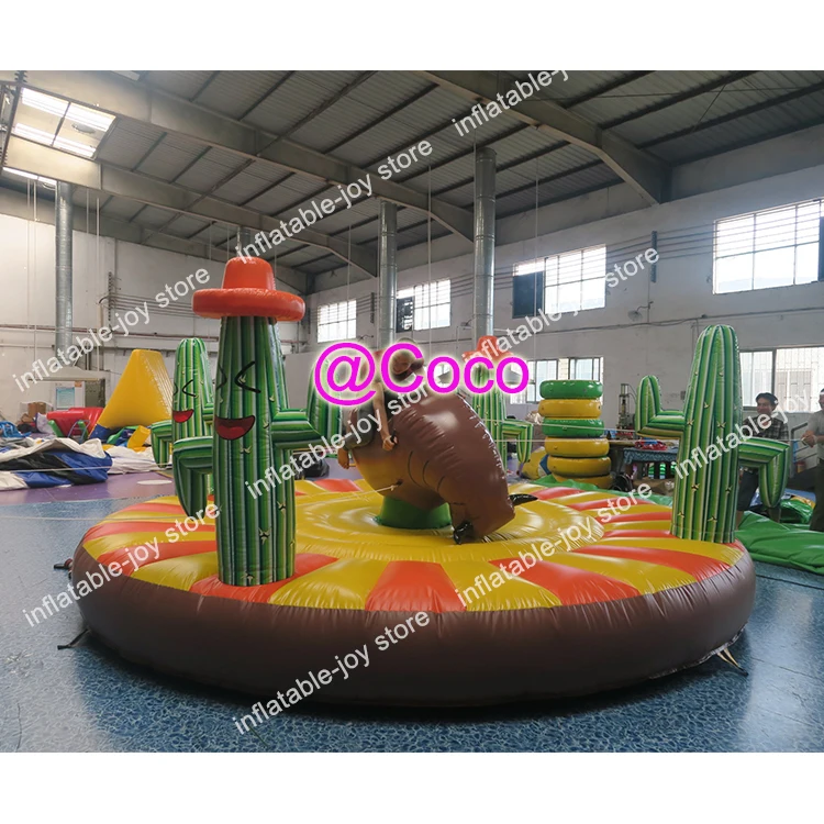 free ship to door!17ft diameter outdoor cactus design bull riding game human inflatable rodeo bucking bronco | Игрушки и хобби
