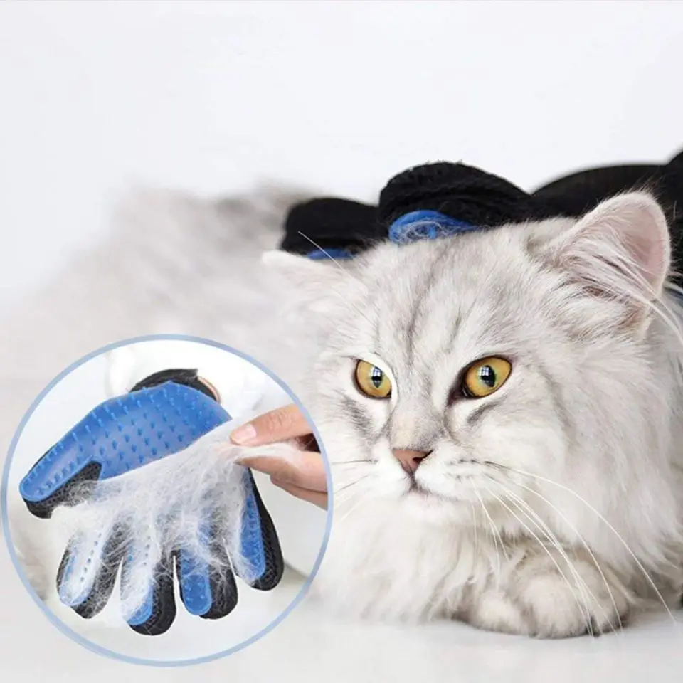 Pet Hair Grooming Gloves Brush Dog Cat Shedding Glove Mitt Efficient Deshedding Massaging Tool Dog/Cat/Horse Combs | Дом и сад