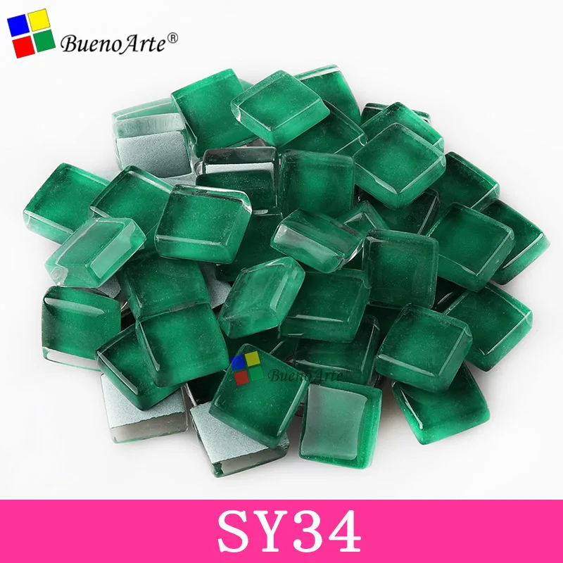 SY34 200 г/205 шт 10X10 мм 3/8 дюймов квадратная Хрустальная мозаичная плитка, синяя фиолетовая серия, сделай сам мозаичный художественный поставщик, домашний сад стеклянные бусины - Цвет: SY34