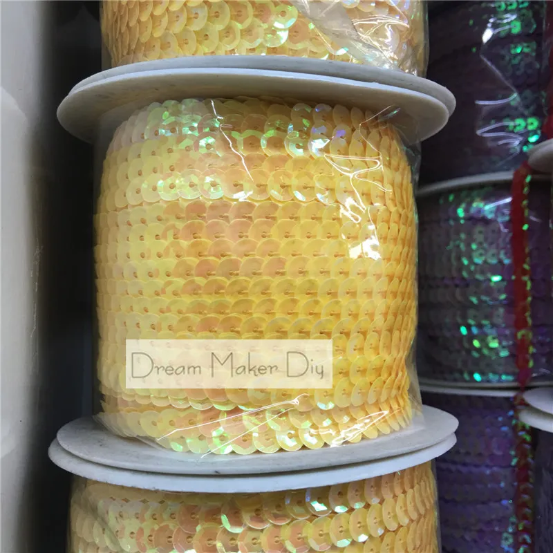 80 ярдов/рулон лента с блестками 6 мм|round sequins|cup sequinssequin ribbon |