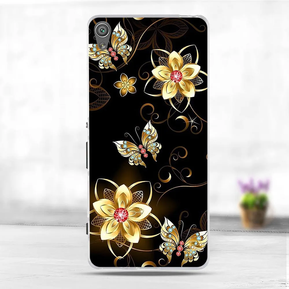 Phone Case For Sony Xperia XA F3111 F3112 Soft Silicone TPU Fashion Flower Painted Back Cover XA1 Plus |