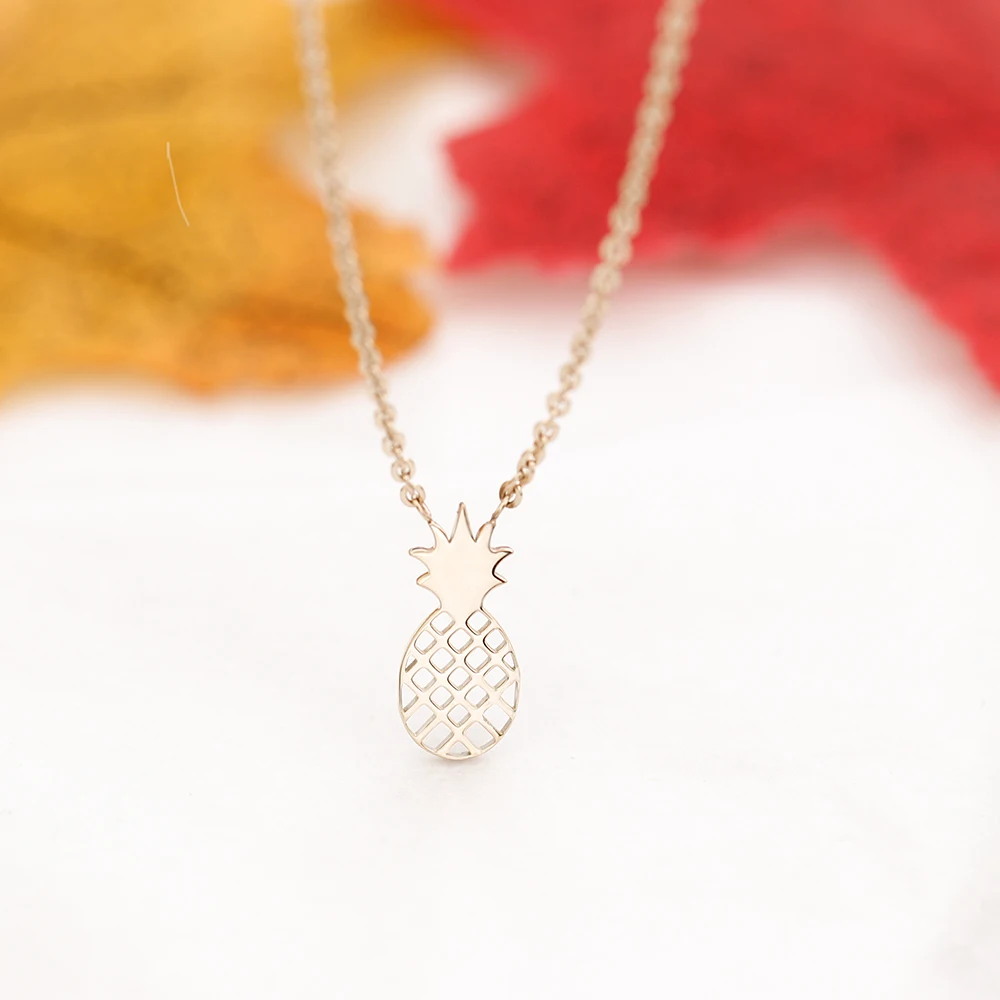 Великолепная сказка Нержавеющая сталь Для женщин jewelry 2017 ананас Чокеры Цепочки и