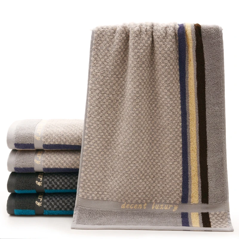 Dryad Men's Face Towel Pure Cotton with Satin Crotched Strip Hand Towels Gray 74x34cm Best Gift for Papa &amp Lover | Дом и сад