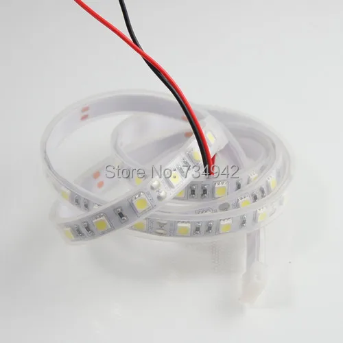 Waterproof IP67 5 метров DC 12 V SMD5050 гибкий светодиодный ленты 60 s на метр белый красный