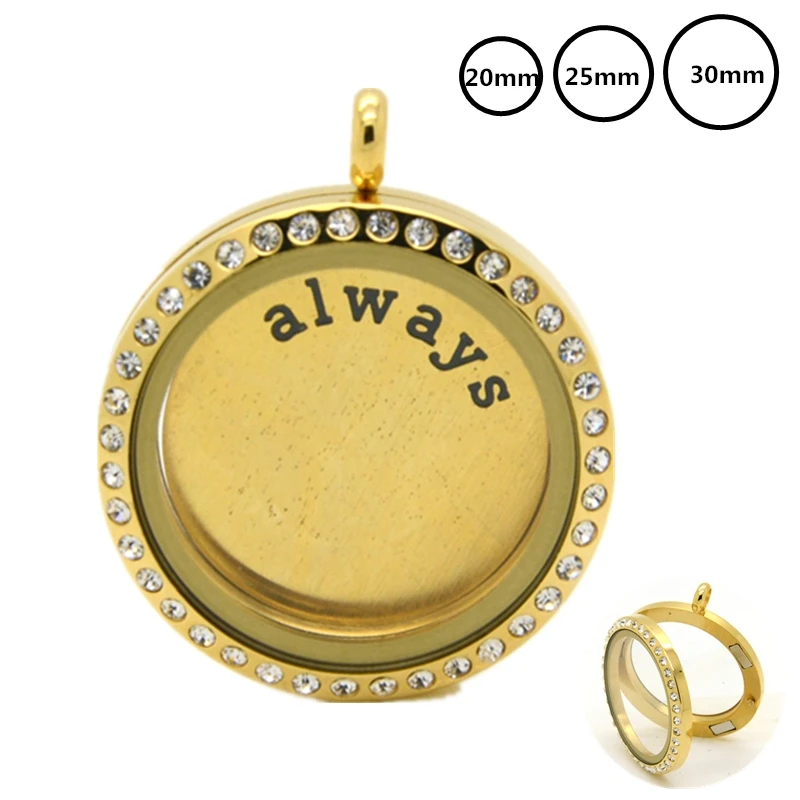 Подвеска из нержавеющей стали под золото 20/25/30 мм|locket pendant|magnetic glassglass lockets |