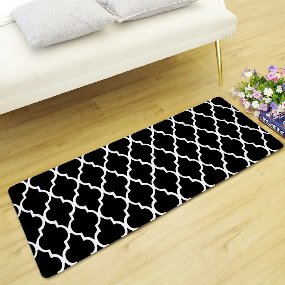 Декоративный Напольный коврик с геометрическим рисунком фланелевый для спальни