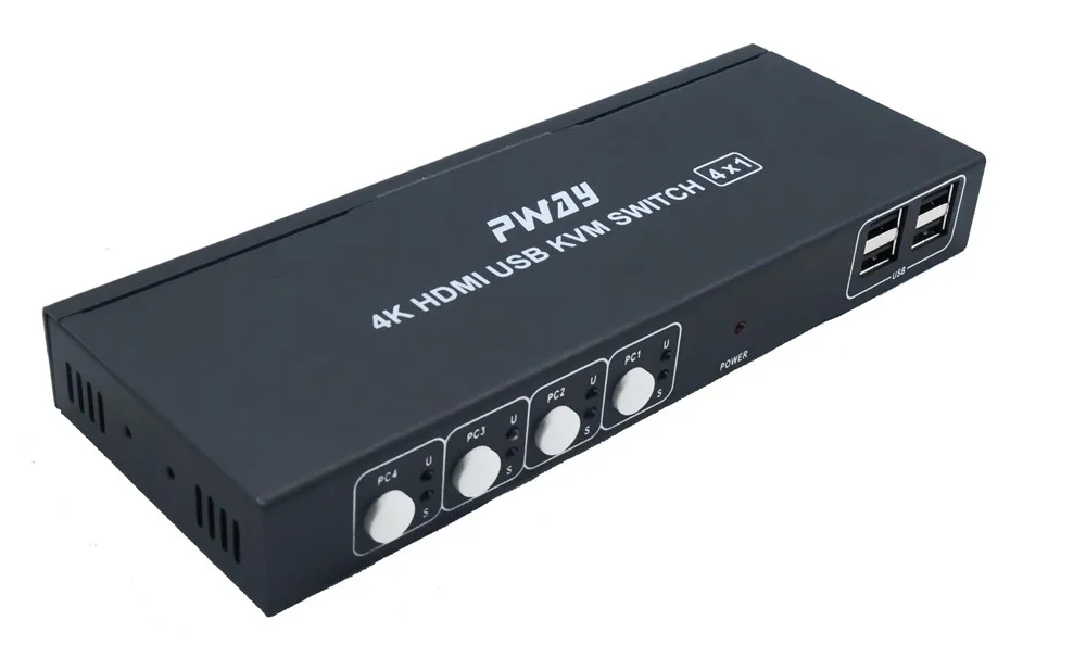HDMI KVM коммутатор 4 порта в 1 с поддержкой кабелей 4K* 2K@ 30Hz& 3D соответствие HDMI 1,4 переключатель горячих клавиш