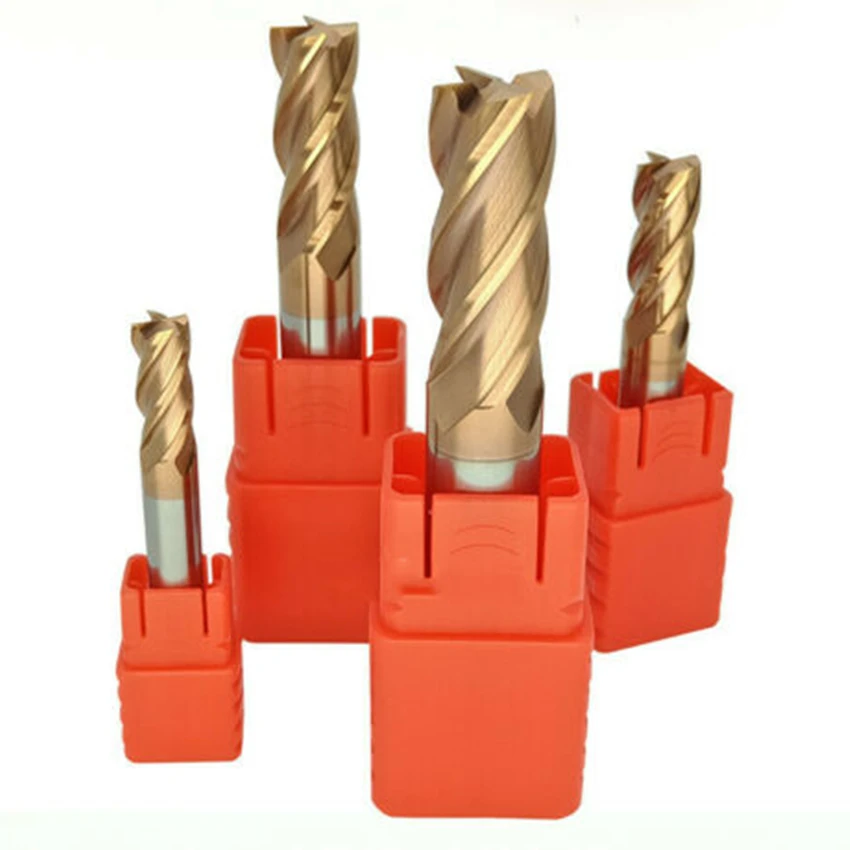 VHM End Mill 4 Flutes Flat 55Hrc PVD coating Carbide mill 75MM length 6MM 8MM 10MM 12MM | Инструменты