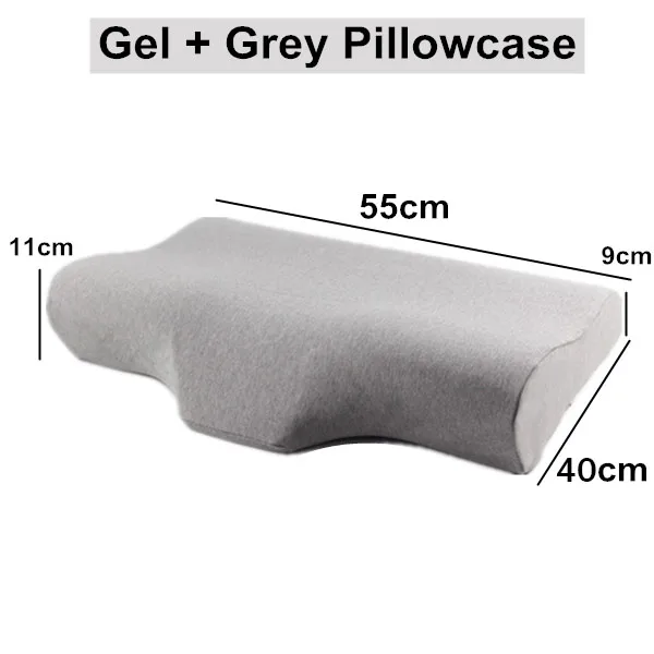 Gel and Grey Cover PurenLatex 55*45 силиконовый гель крем с эффектом памяти, летняя охлаждающая Подушка, Ортопедическая подушка, анти-экзема, шейный позвоночник - Цвет: Gel and Grey Cover