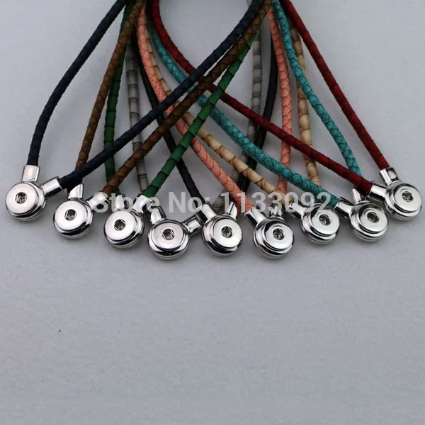 10 шт./лот смешанные цвета Новый Pu кожаный с кнопкой ожерелье на магнитной