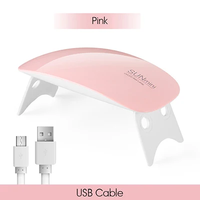 pink 6 Вт Сушилка для ногтей Светодиодный УФ лампа микро USB гель лак отверждающая машина для домашнего использования Инструменты для дизайна ногтей для ламп маникюрный набор - Цвет: pink