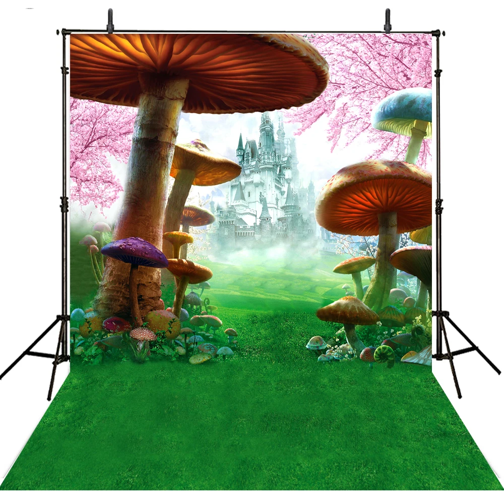 Виниловый фон для детской фотосъемки с изображением грибов|photography backdrops|vinyl backdrops